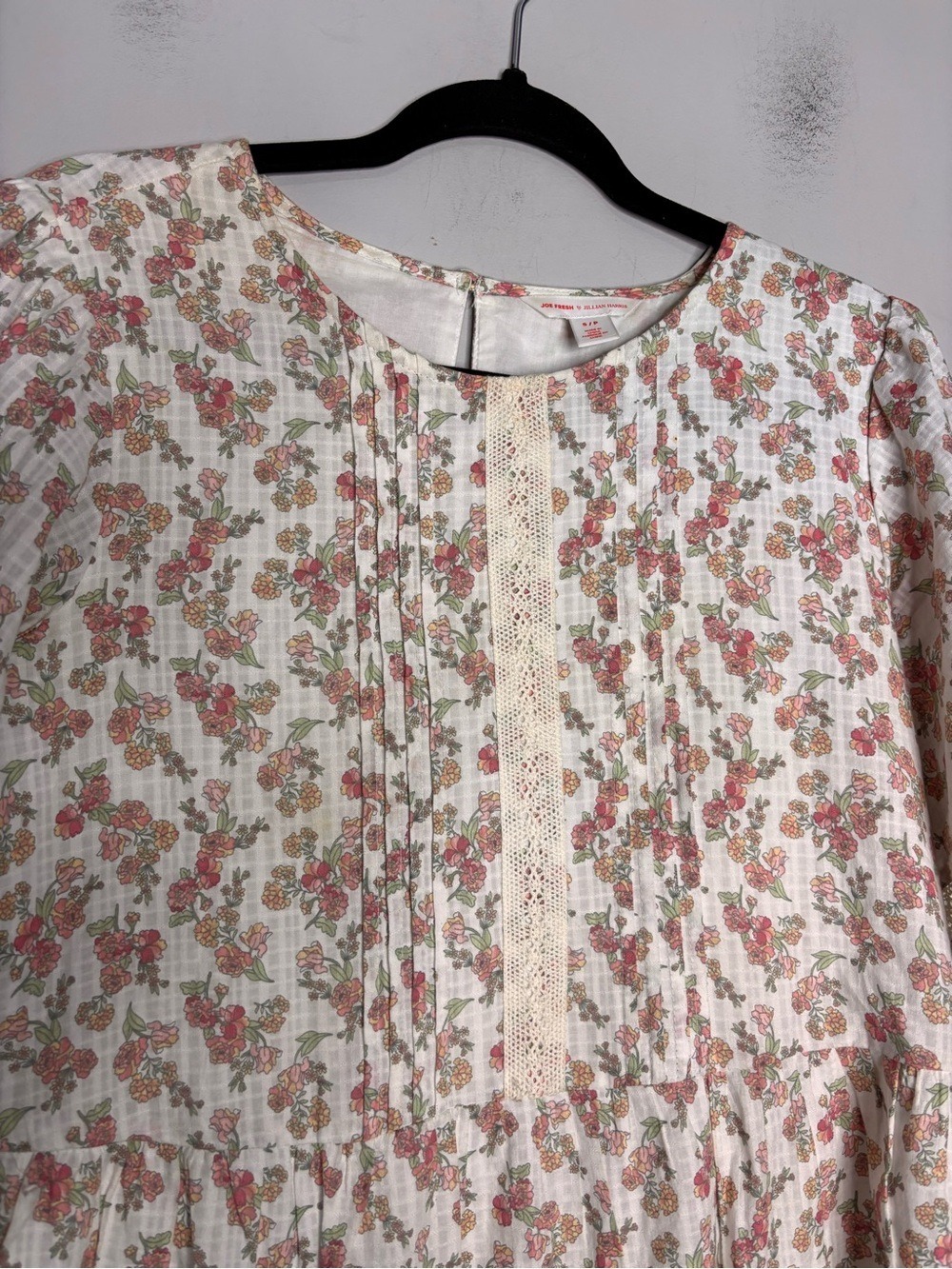 Jillian Harris Blushing Flower Tiered short Babydoll Cotton Dress, size S - Picture 5 of 16